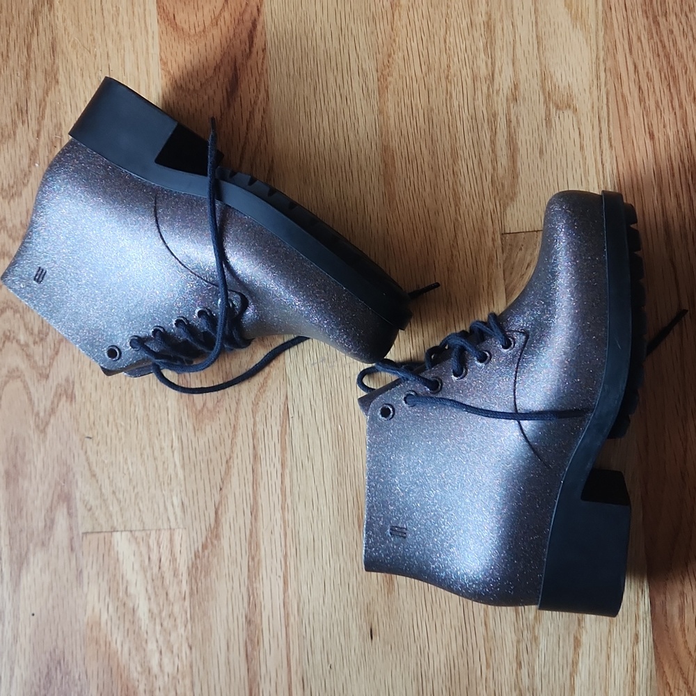 Mini Melissa Rainbow Glitter Chelsea Boots